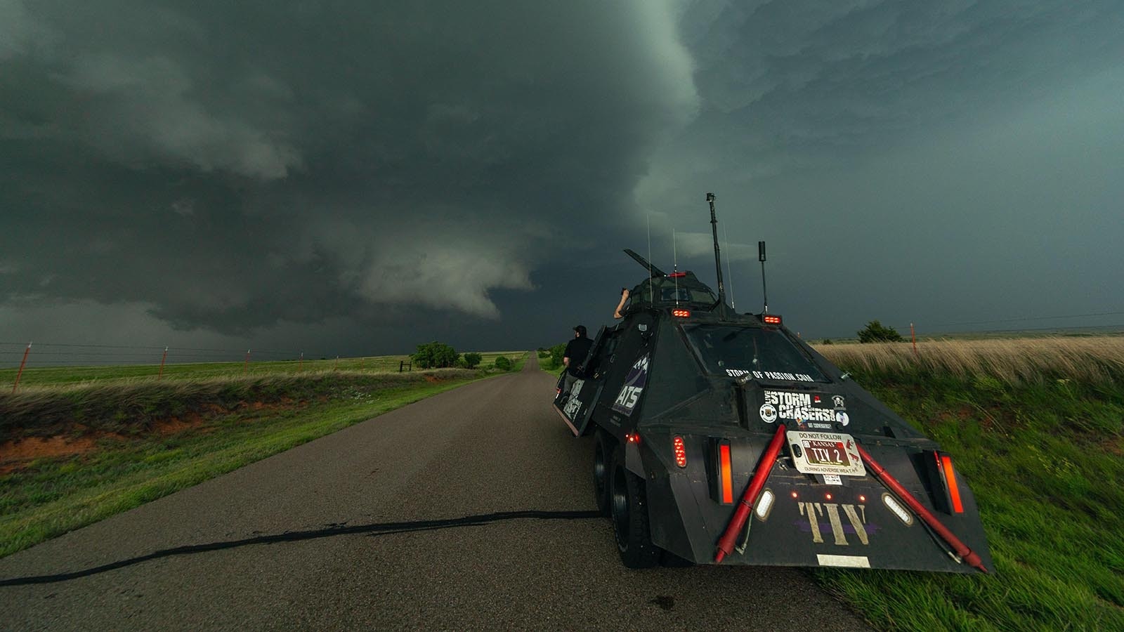The TIV2 (Tornado Intercept Vehicle) was made famous by the Discovery television series "Storm Chasers." A Colorado man now owns the Mad Max-style weather chasing tank and uses it to pursue tornadoes across Wyoming and the High Plains.
