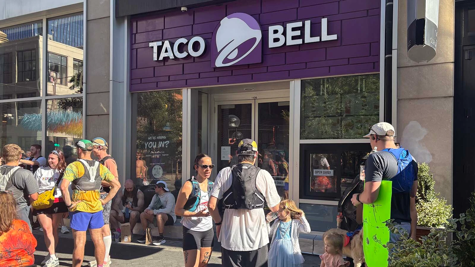Cowboy State Daily's Clair McFarland runs The Loco Strikes Back Taco Bell 50K ultramarathon in Denver on Saturday, Oct. 3, 2026, where runners have to make stops at 11 Taco Bells along a 31-mile run and eat a menu item at 10 of them.