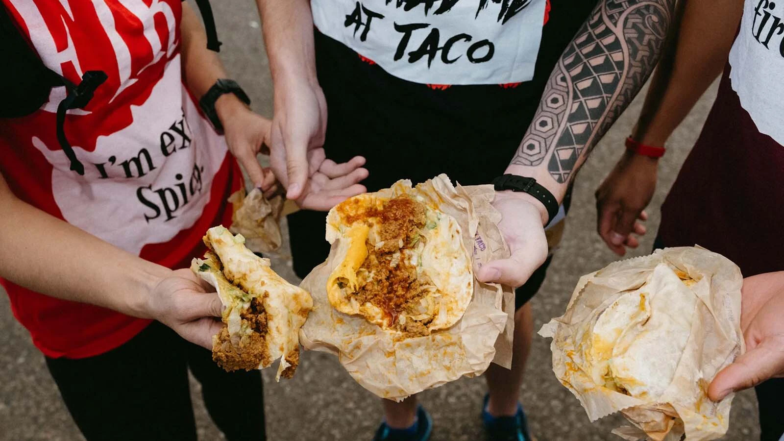 Runners have to eat a menu item at each stop on the 2025 Denver Taco Bell 50K.