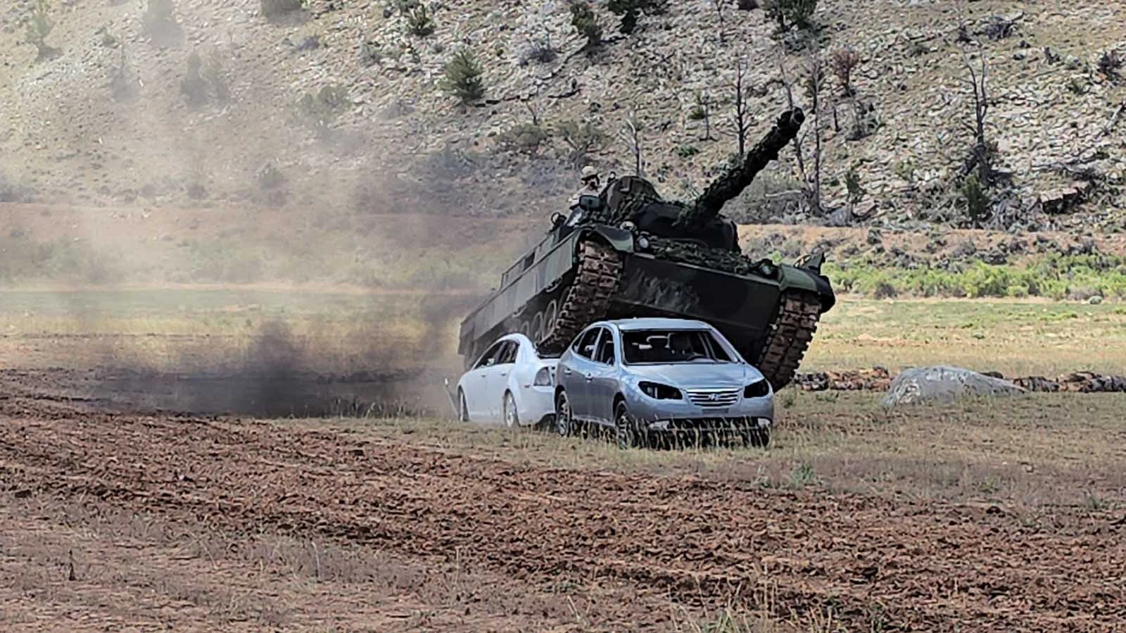 Military tanks spent an hour crushing cars Friday as an enthusiastic crowd cheered to celebrate America’s 250th in Dubois. “What’s more American than machine guns and tanks crushing cars?” said National Museum of Military Vehicles owner Dan Starks.