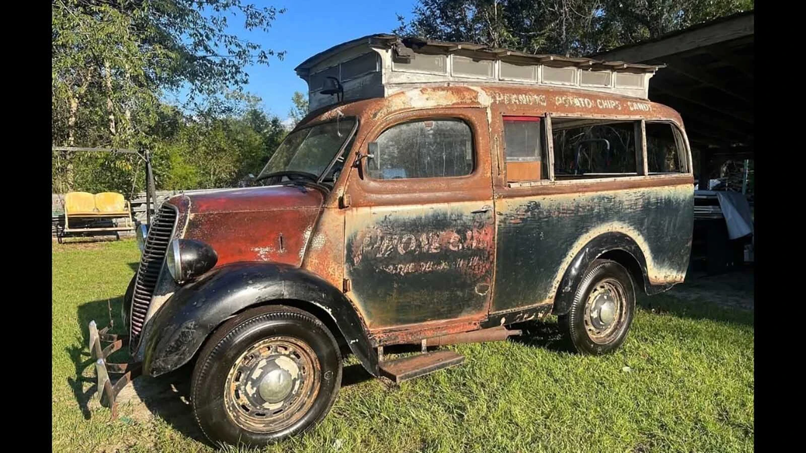 An old potato chip delivery truck is among the unusual pieces collector Mitzi Lukowski has encountered in her years of picking antiques and oddities. 