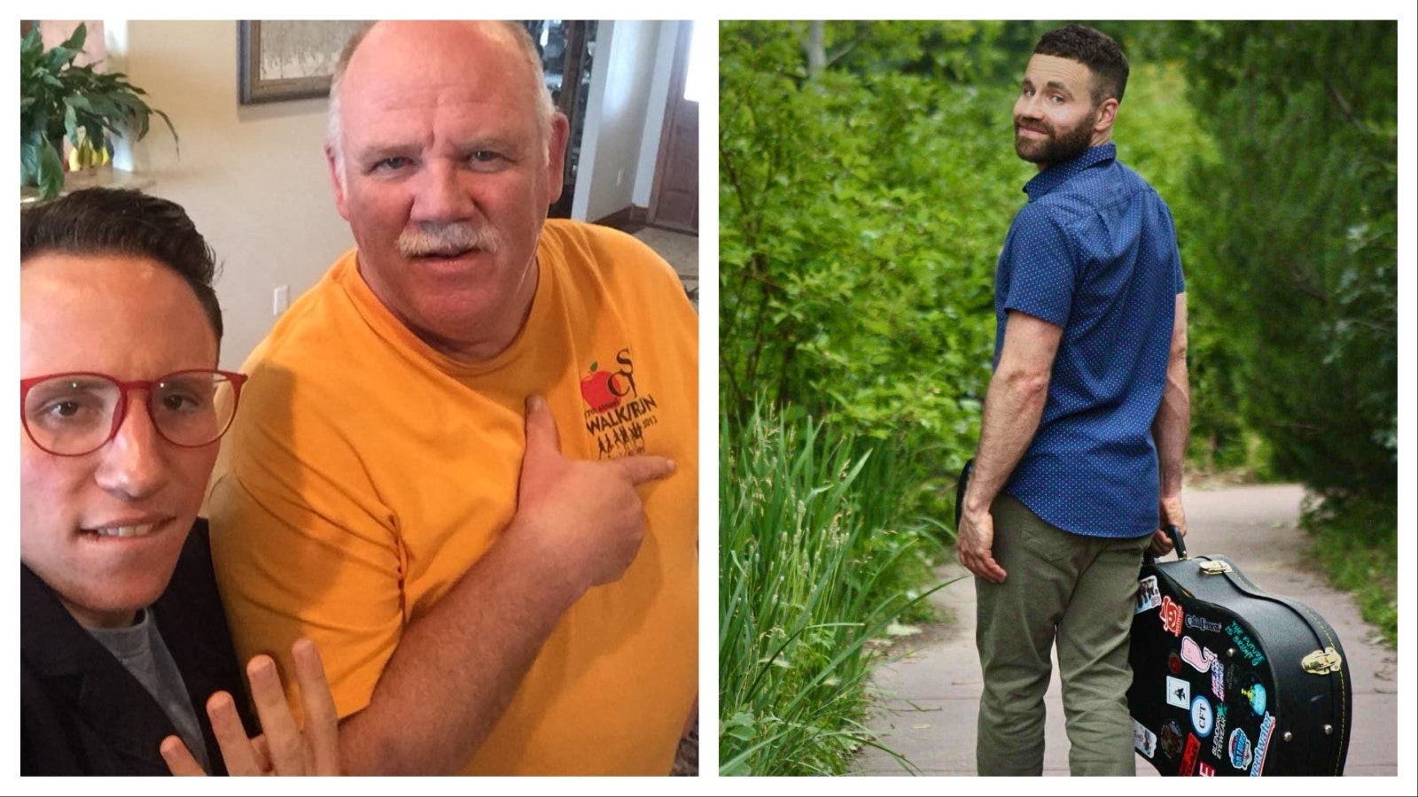 Dominic Syracuse and Eric Crock throw the “4L” sign. Right, Cheyenne musician Mike Morris got his start as one of Crock's junior high students.