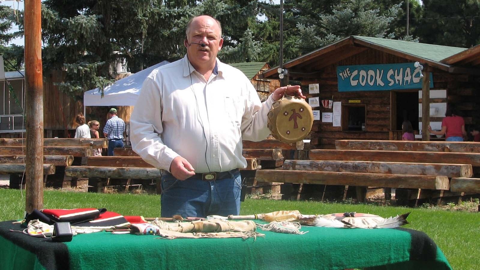 Eric Croft leading a program on Native American history.