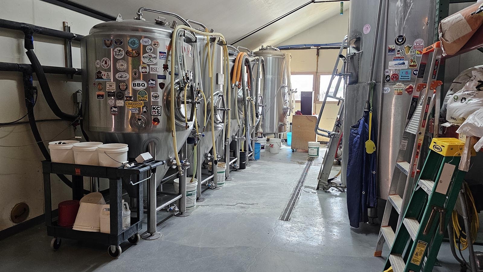 A 7 BBL brewery hides in the back of Ten Sleep Brewery's tasting room in Ten Sleep.