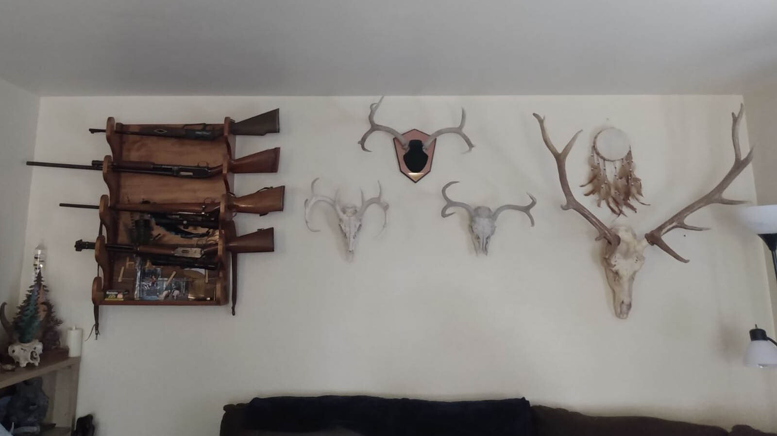 Terri Smith's living room wall bears witness to her passion for hunting.