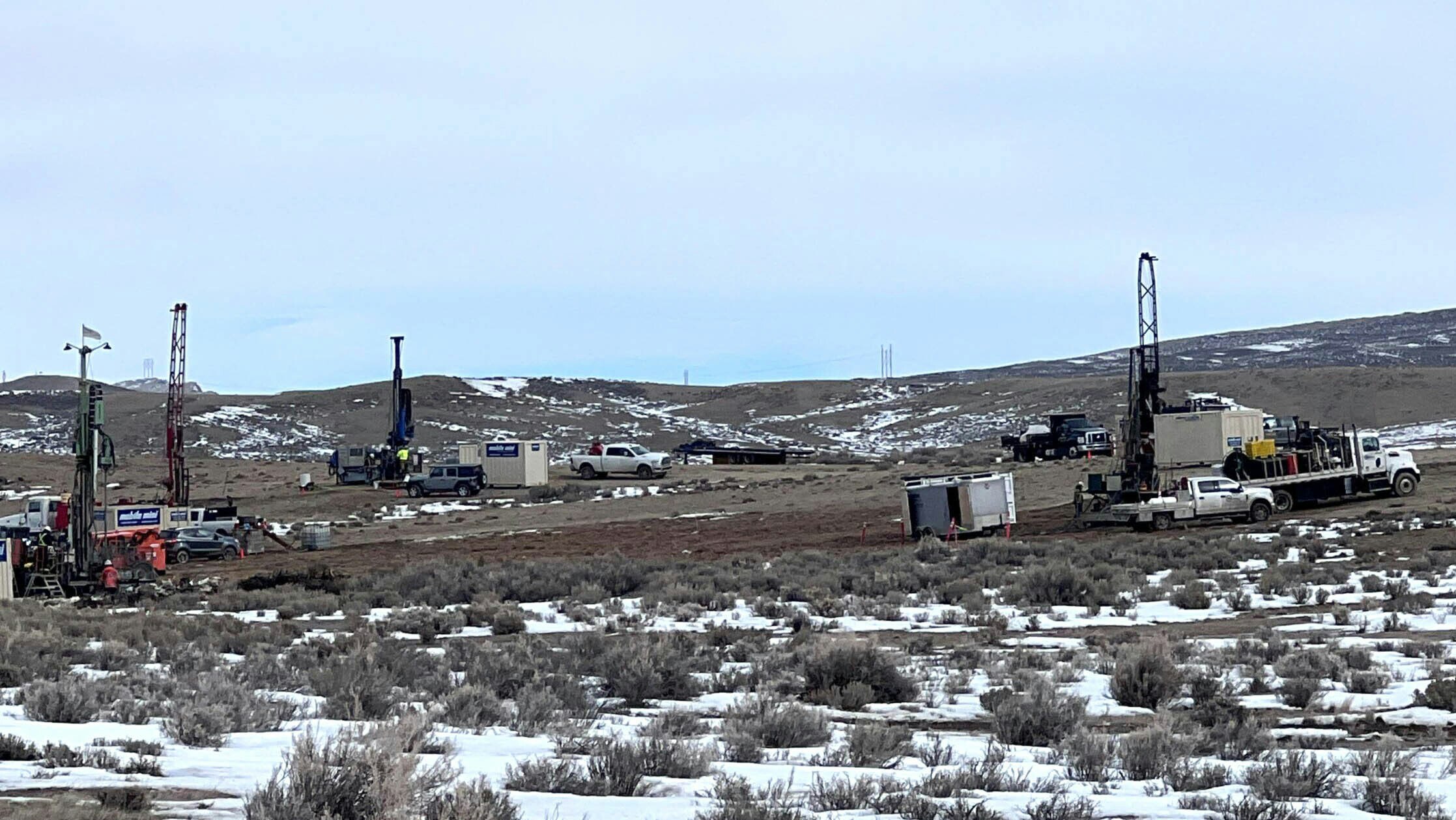 Equipment is staged and ready to start building non-reactor infrastructure for the TerraPower Natrium nuclear power plant near Kemmerer, Wyoming.