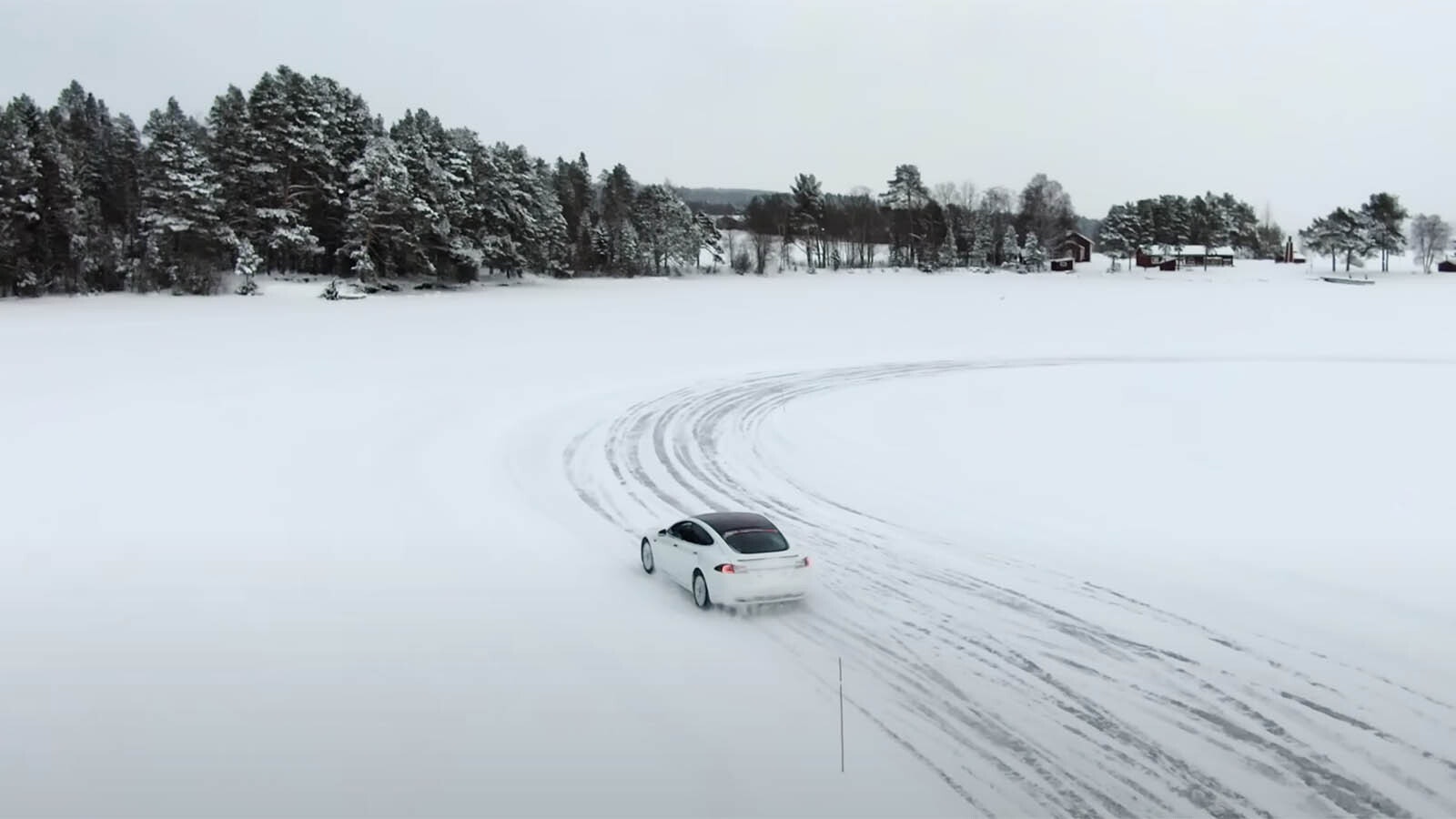 Tesla in snow 12 13 22