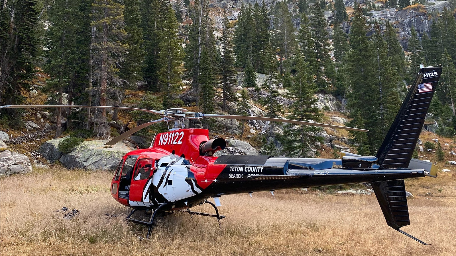 This Teton County Search and Rescue helicopter is specially designed for operations in high, rugged mountains. This Teton County Search and Rescue helicopter is specially designed for operations in high, rugged mountains.