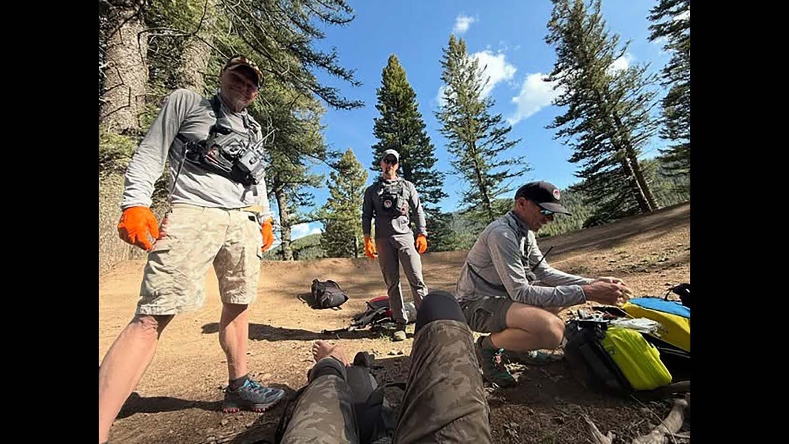 Teton County Search and Rescue respond to an injured biker on Parallel Trail on Teton Pass.