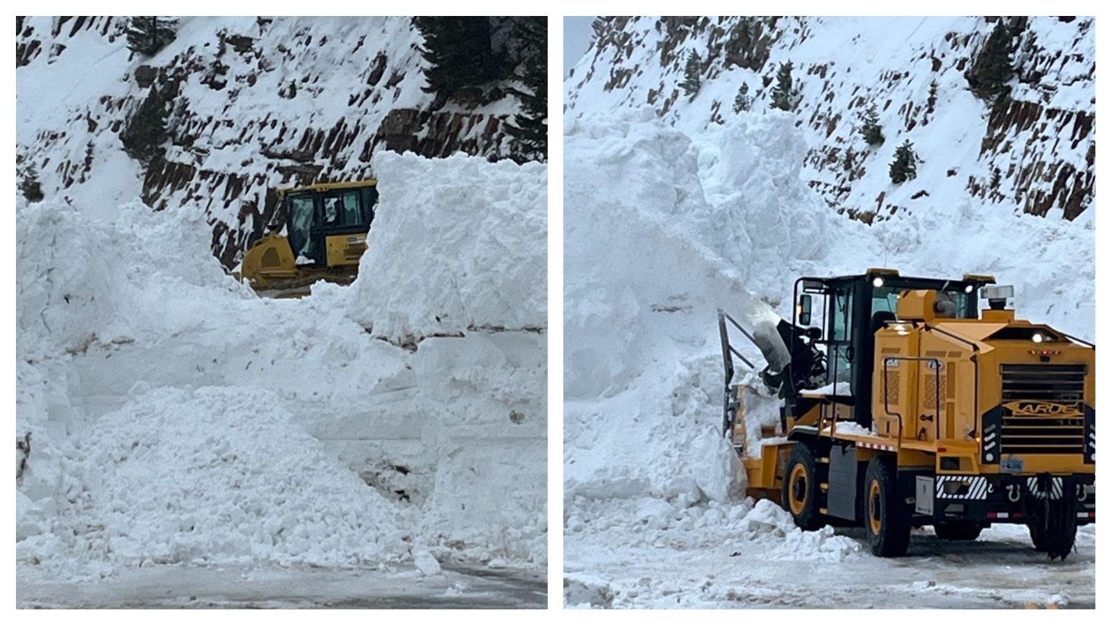 Teton Pass was closed all day Monday as the Wyoming Department of Transportation used bulldozers to clear a wall of wet, heavy snow 30 feet tall and 500 feet long from Highway 22. Officials hope to have the pass open again by Tuesday afternoon.