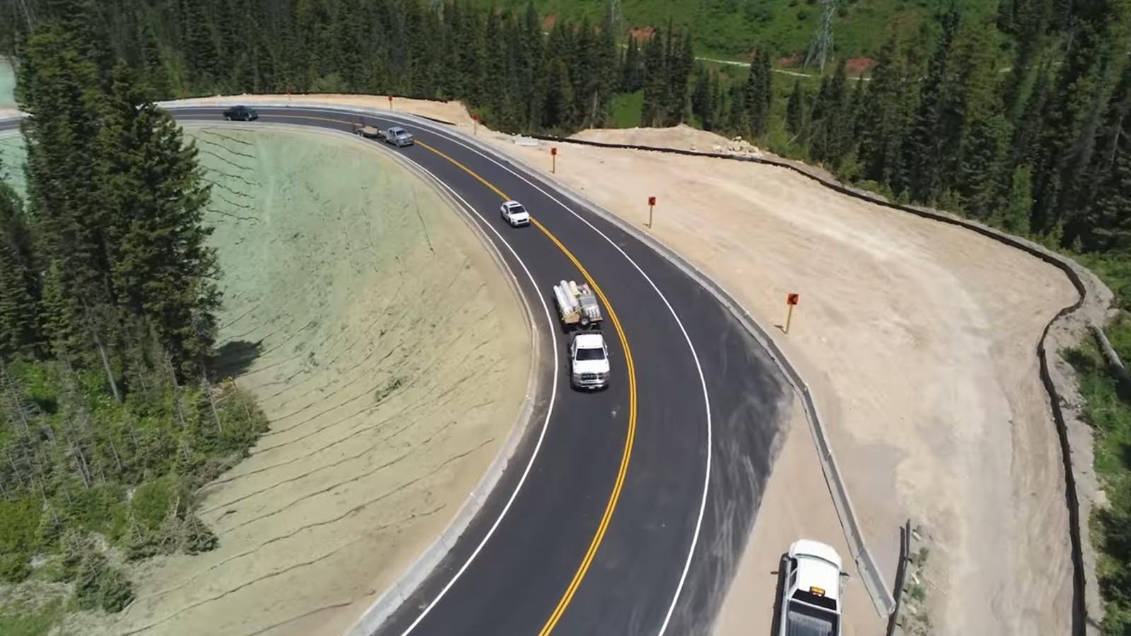 Vehicles are driving on the new temporary fix for the June 8 catastrophic failure of Highway 22 over Teton Pass.