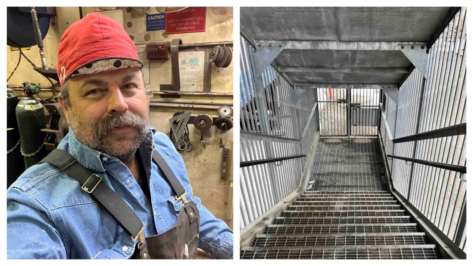 When venturing outside, oilfield workers on Alaska’s North Slope pass through these cage-like “polar bear fence” structures. They must scan the area for polar bears before leaving the safety of the structure.