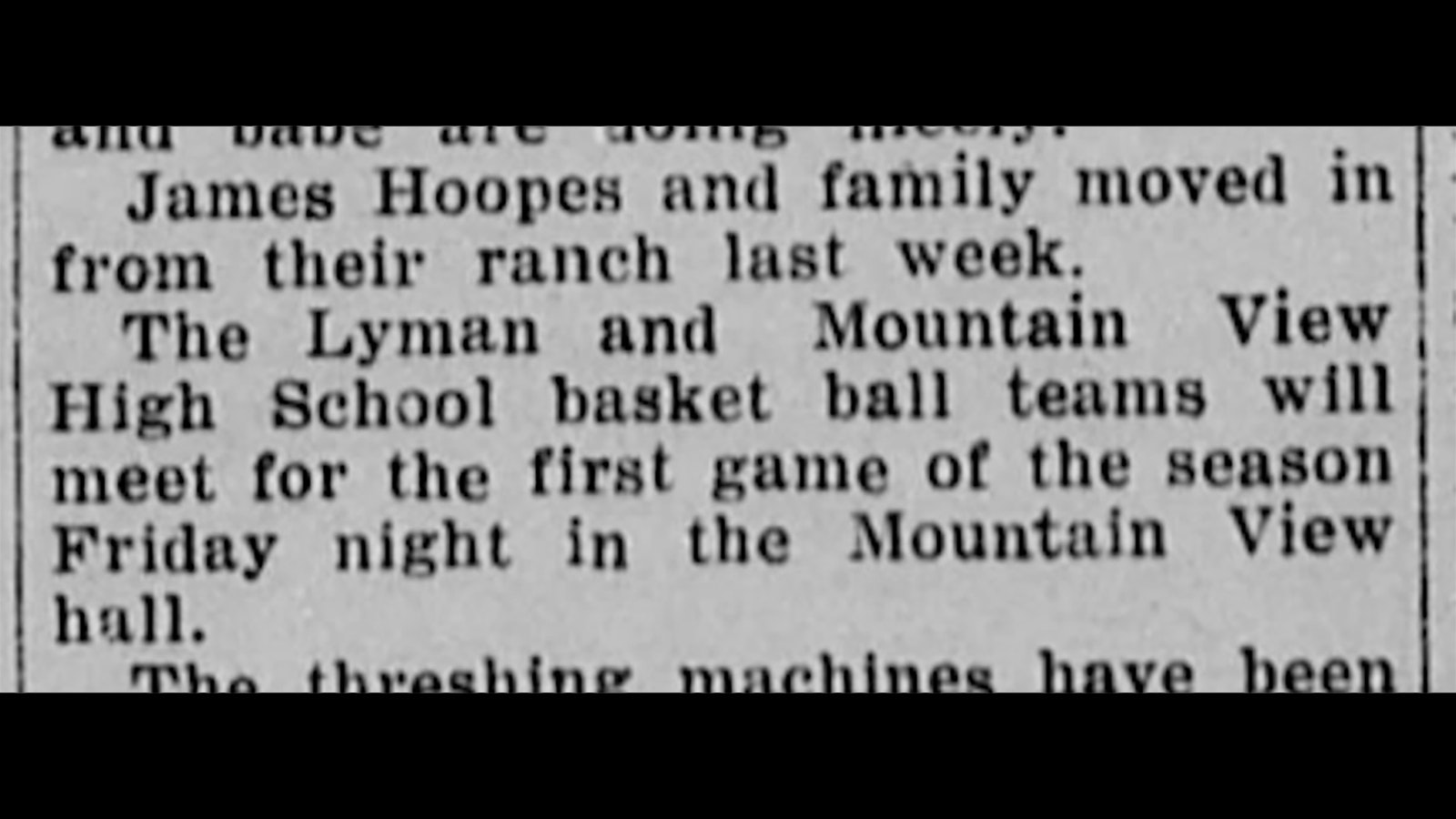 Lyman Enterprise chronicles one of the earliest games between the now-fierce rivals Lyman and Mountain View in 1922.