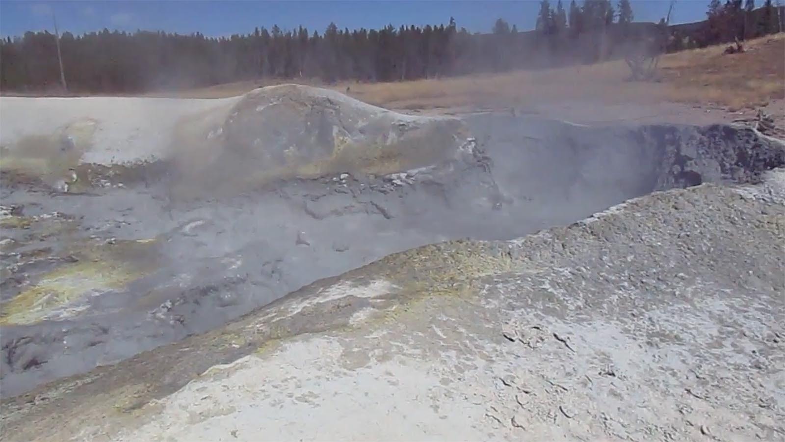 Located near Sour Lake and Moose Pool, The Gumper is a 70-foot mud pot that gumps.