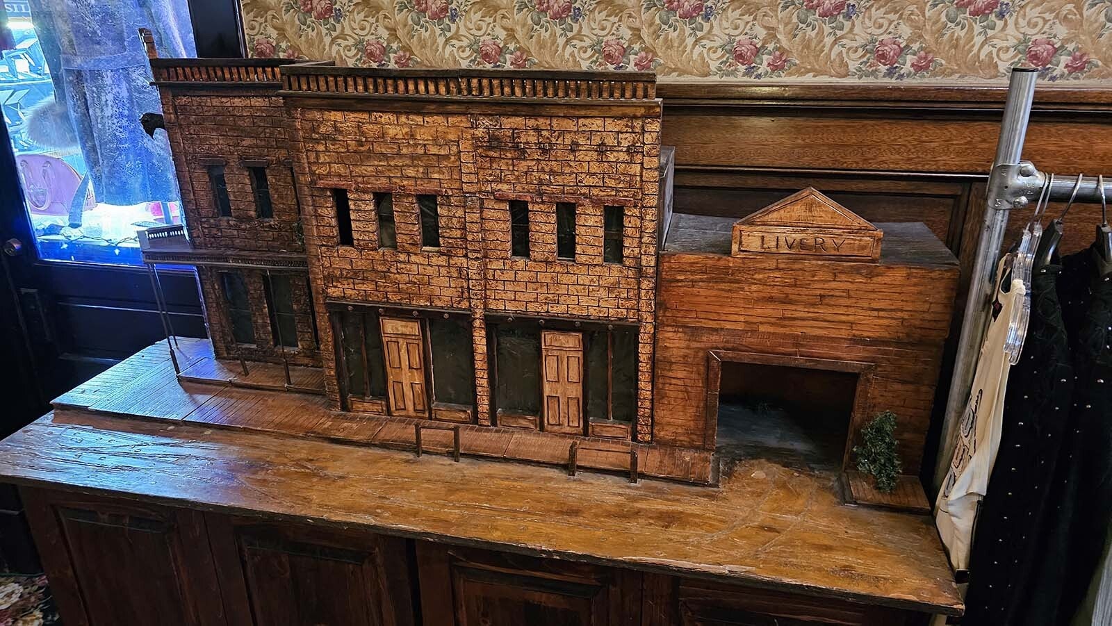 A replica of the Irma Hotel that was found in the basement. No one is sure just how old it is, but it has to be pre-1940s, according to the owner Mike Darby.