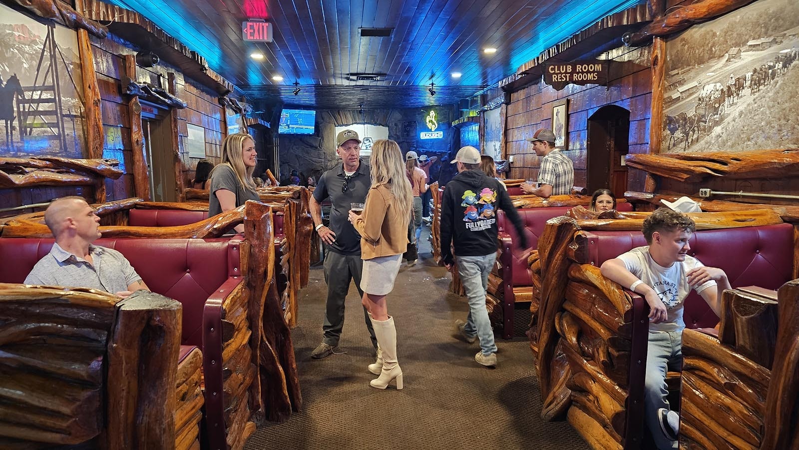 The booths are a little quieter than the rest of the bar.