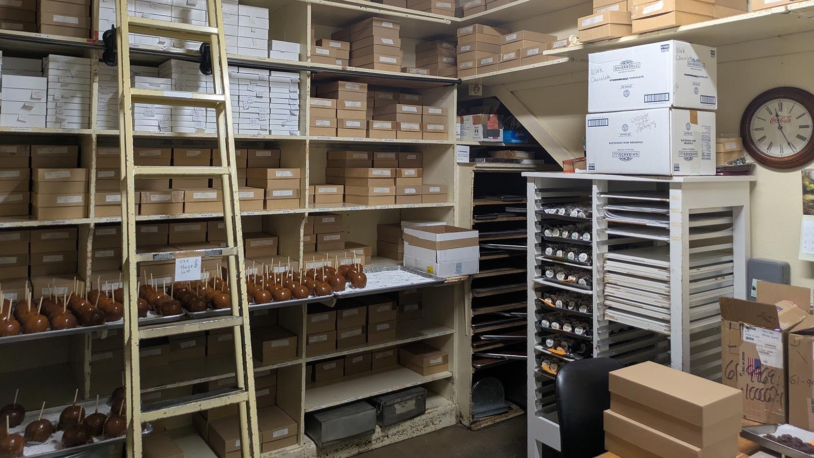 Behind the scenes in the temperature- and humidity-controlled dipping room.