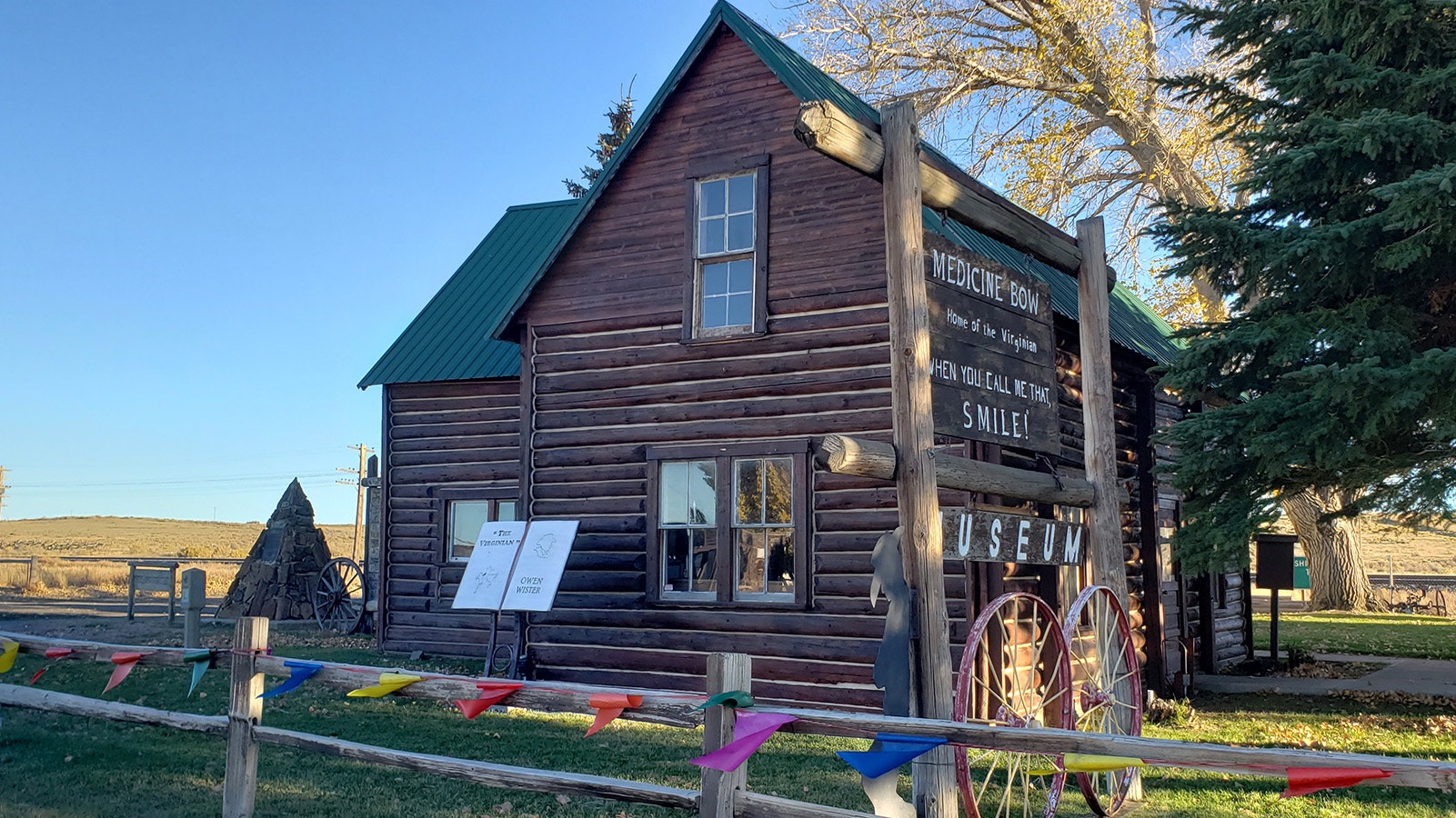 Owen Wister's cabin was moved and is preserved on the grounds of the Medicine Bow Museum.