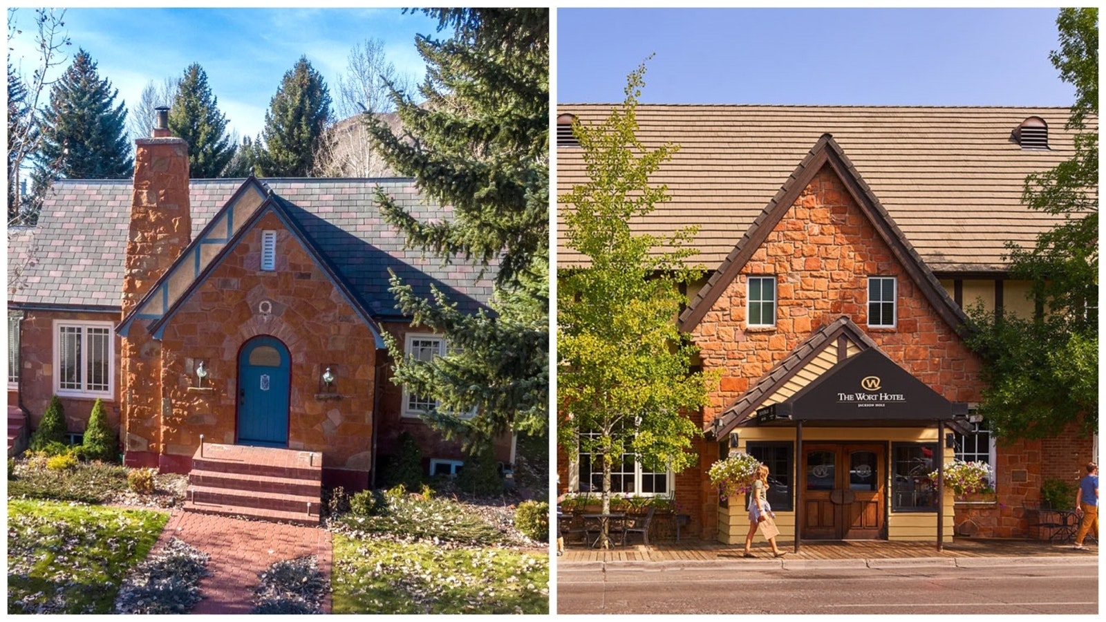 The Wort house in Jackson, left, predates The Wort Hotel, right, but the English Tudor style of both can't be missed.