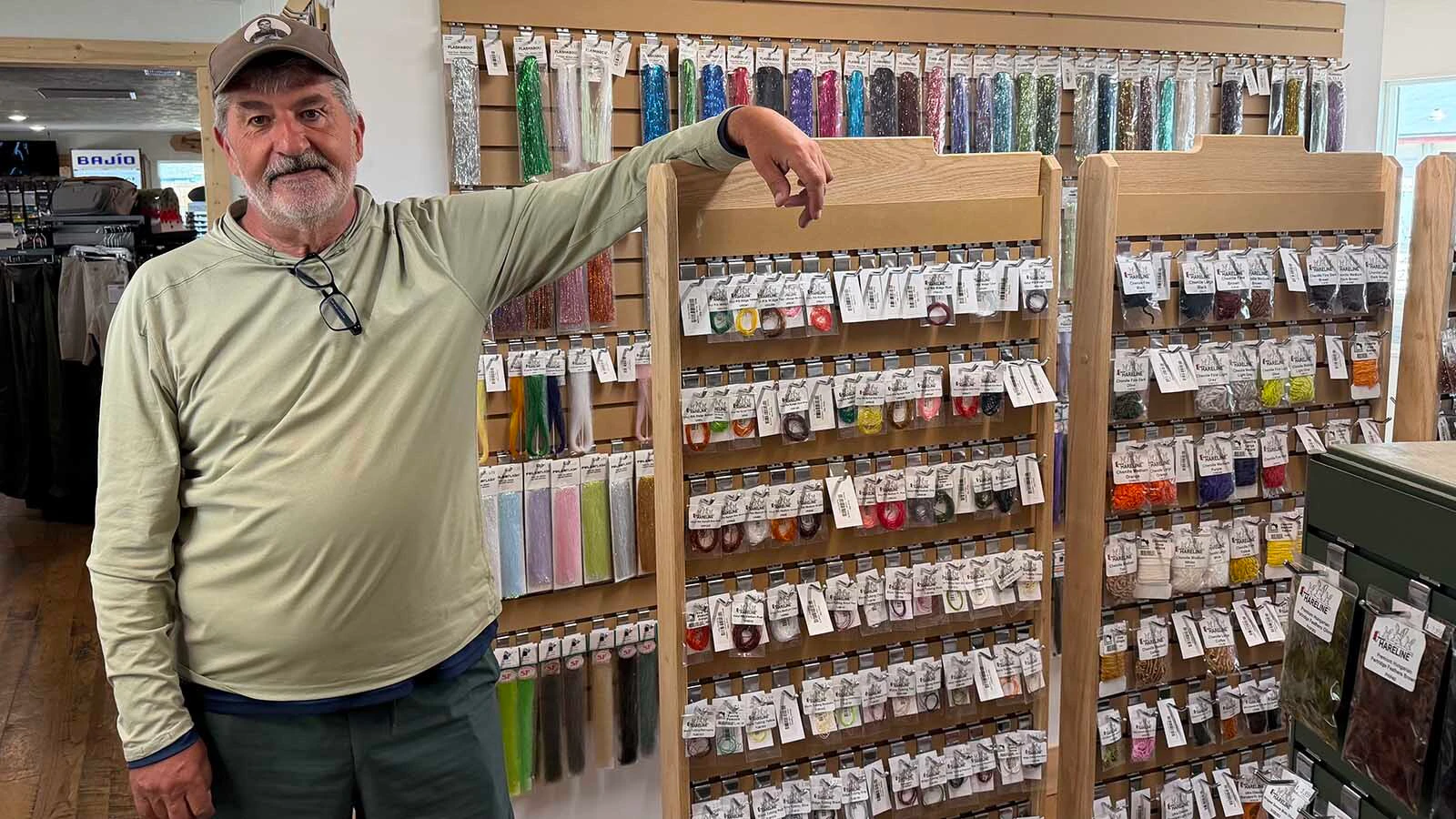 Mitchell John of Red Lodge, Montana, is spending the summer working his brother’s fly-tying shop in Thermopolis. He said that the unique niche of fishing is a growing trend in the region and has room for all the fishing-related businesses that are appearing in the small town.