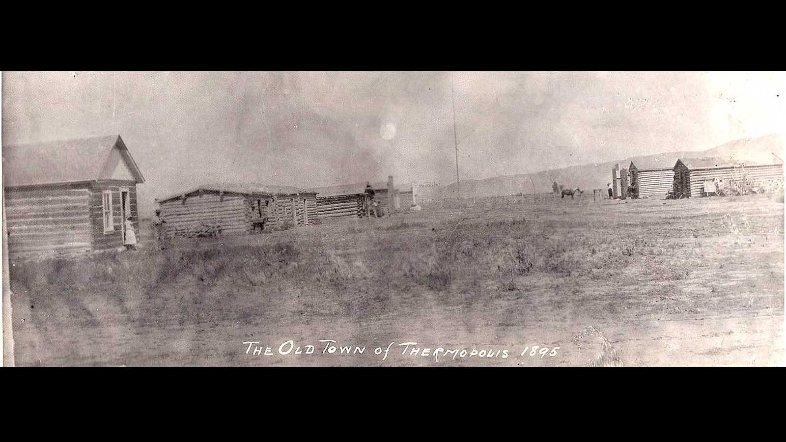 This photograph of “Old” Thermopolis was taken in 1895 before town founder Ben Hanson fled the region.