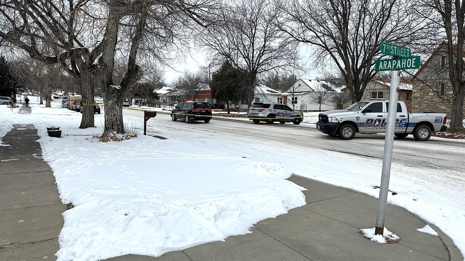 A pedestrian was killed when she was hit by a vehicle Friday morning, Jan. 24, 2025, in front of St. Francis Catholic Church on Arapahoe Street in Thermopolis.