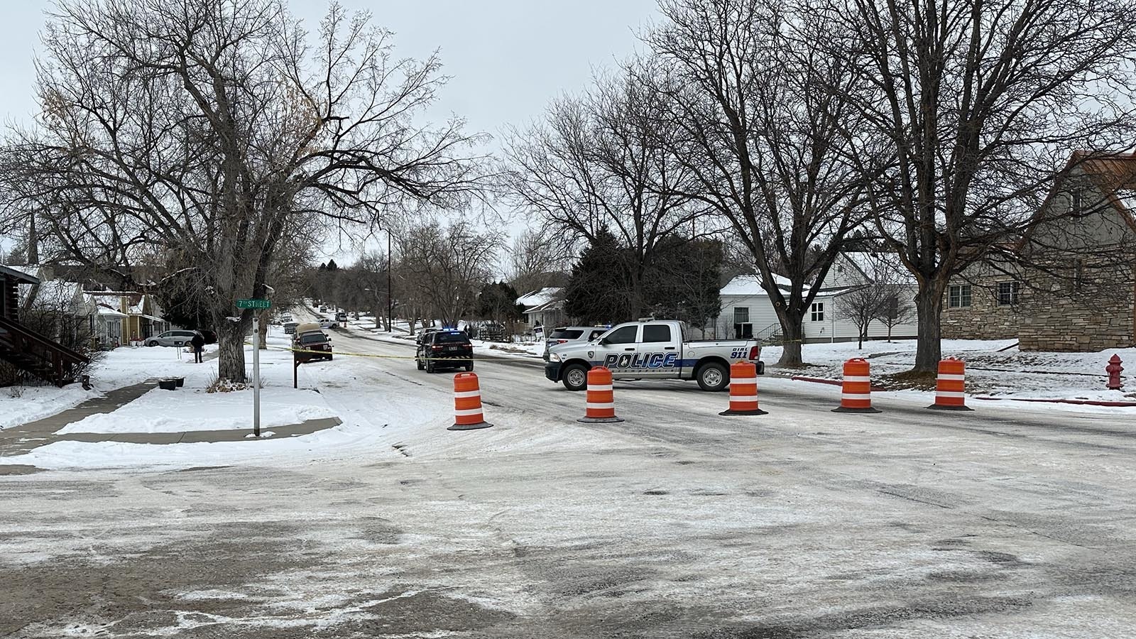 A pedestrian was killed when she was hit by a vehicle Friday morning, Jan. 24, 2025, in front of St. Francis Catholic Church on Arapahoe Street in Thermopolis.