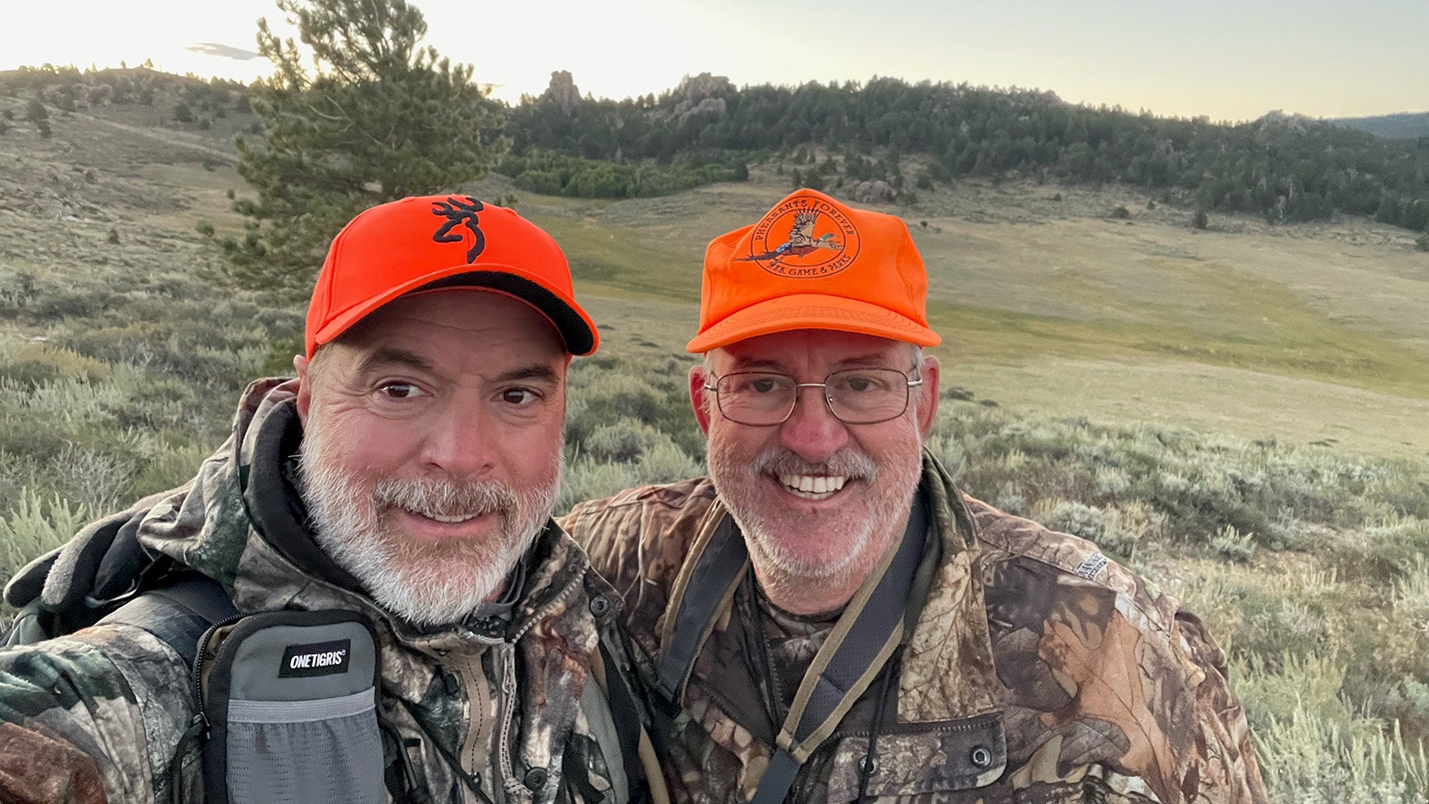 Gerald Jasmer, right, recently enjoyed a Wyoming elk hunt with his nephew, Greg Jasmer. Gerald Jasmer once organized a prairie conservation dinner that included prairie dog hindquarters as appetizers.