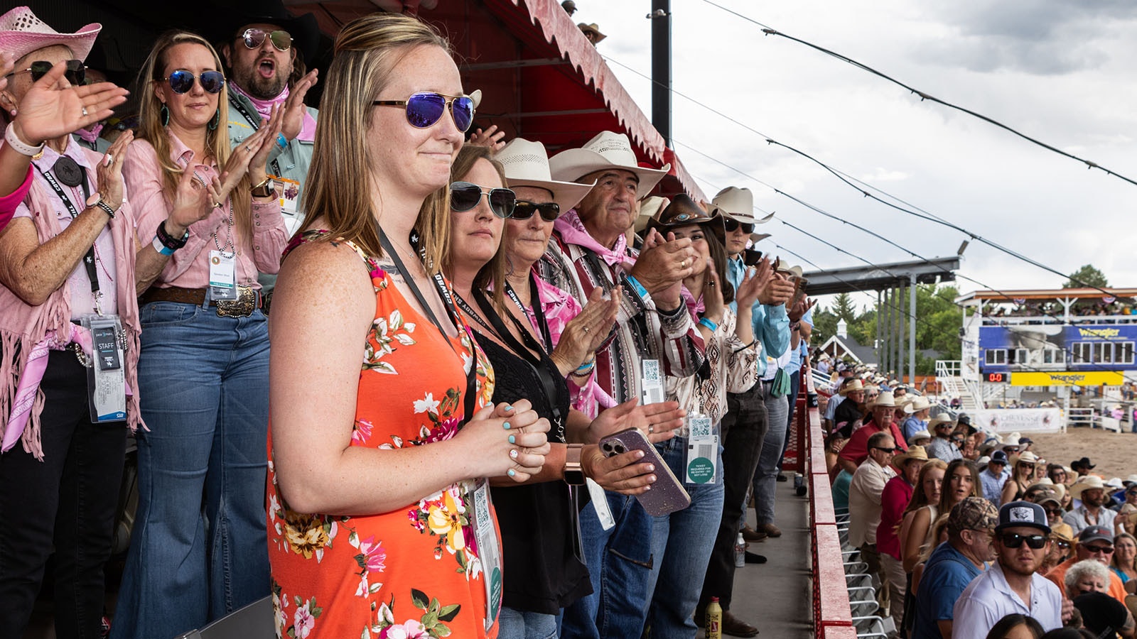 Rawlins EMT Tiffany Gruetzmacher was given two standing ovations by 10,000 people at Cheyenne Frontier Days on Thursday, July 27, 2023, honored as a hometown hero.