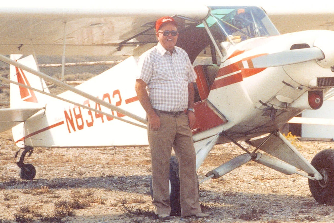 Tim Coleman with one of his Piper Super Cubs, circa 1990. For 50 years, Coleman was a mainstay in Wyoming aviation and was inducted into the Wyoming Aviation Hall of Fame in 2023.
