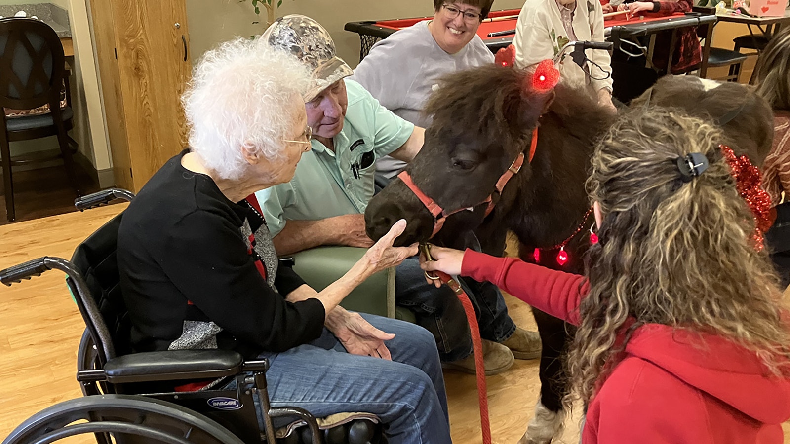 Amie Holt Care Center resident Beverly Landrey joked that she was “born” on a horse. The horse lover enjoyed getting some one-on-one time with Chip on Monday.