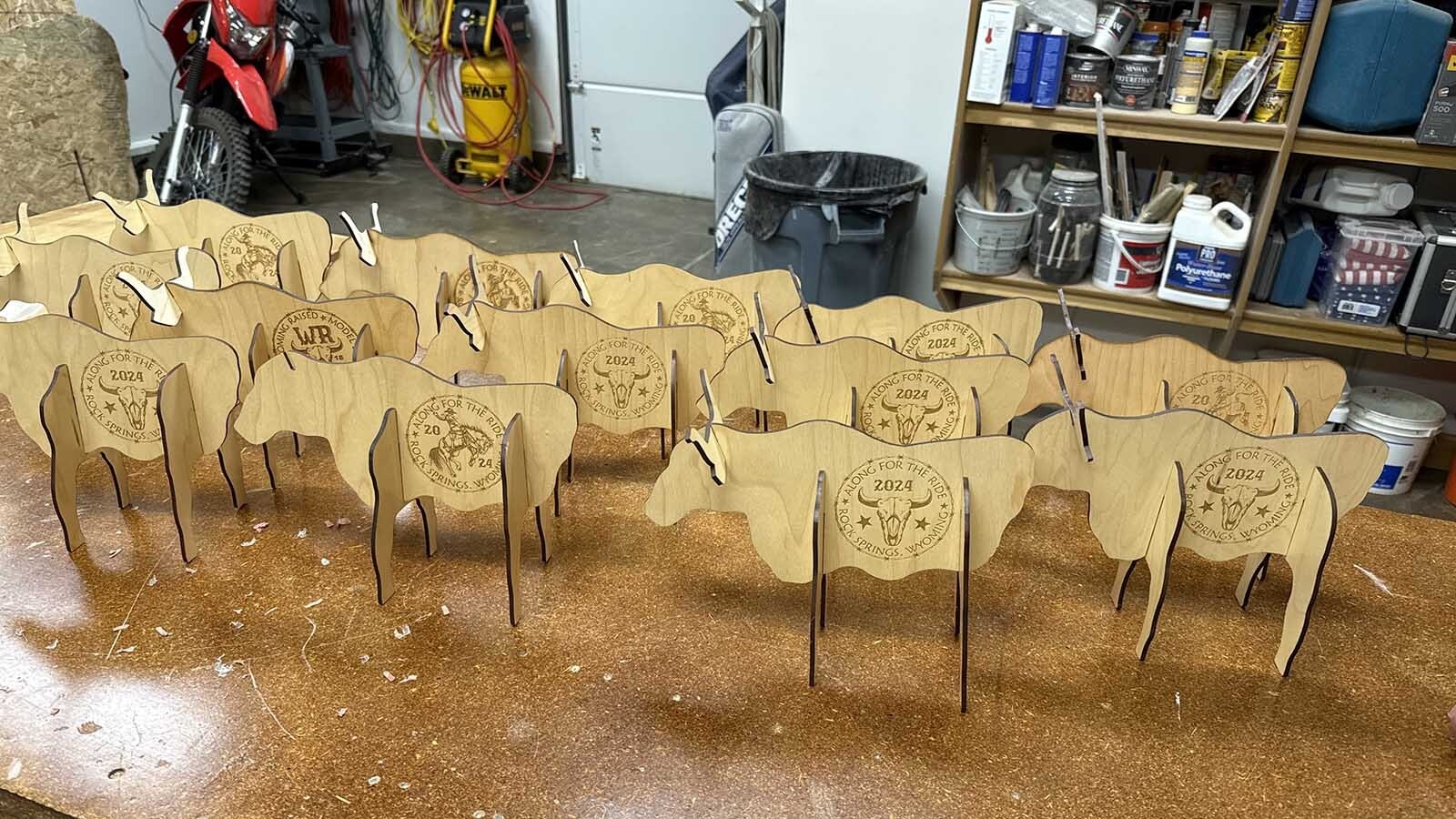 Miniature versions of the cows used by businesses have been made to be sold in Rock Springs outlets.