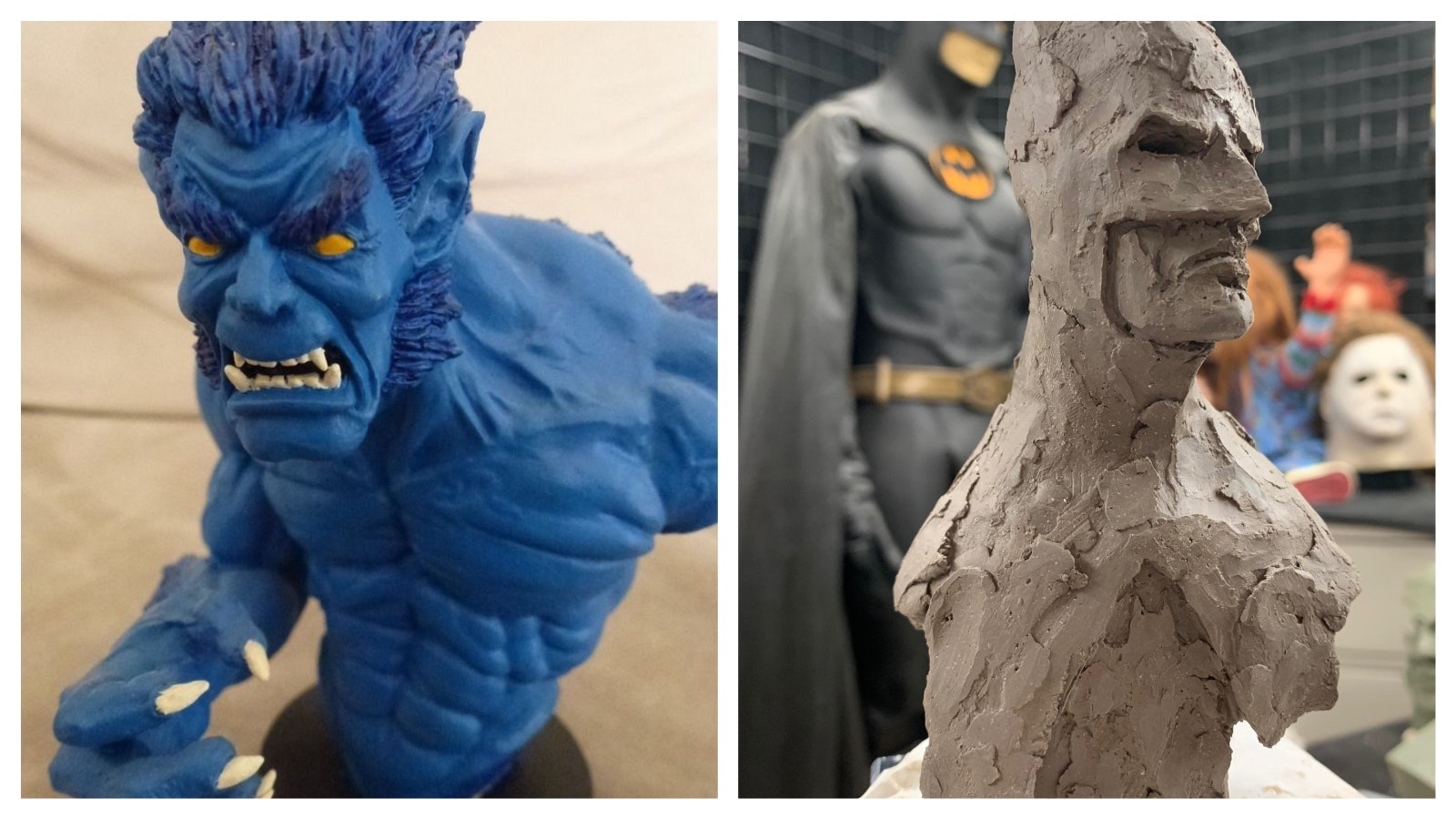 Toby Wayne Larson used to find sculpting inspiration in comic book heroes, like this X-Men Beast or Batman. Then he discovered a love for sculpting the animals of Wyoming, like hares, owls and horses.