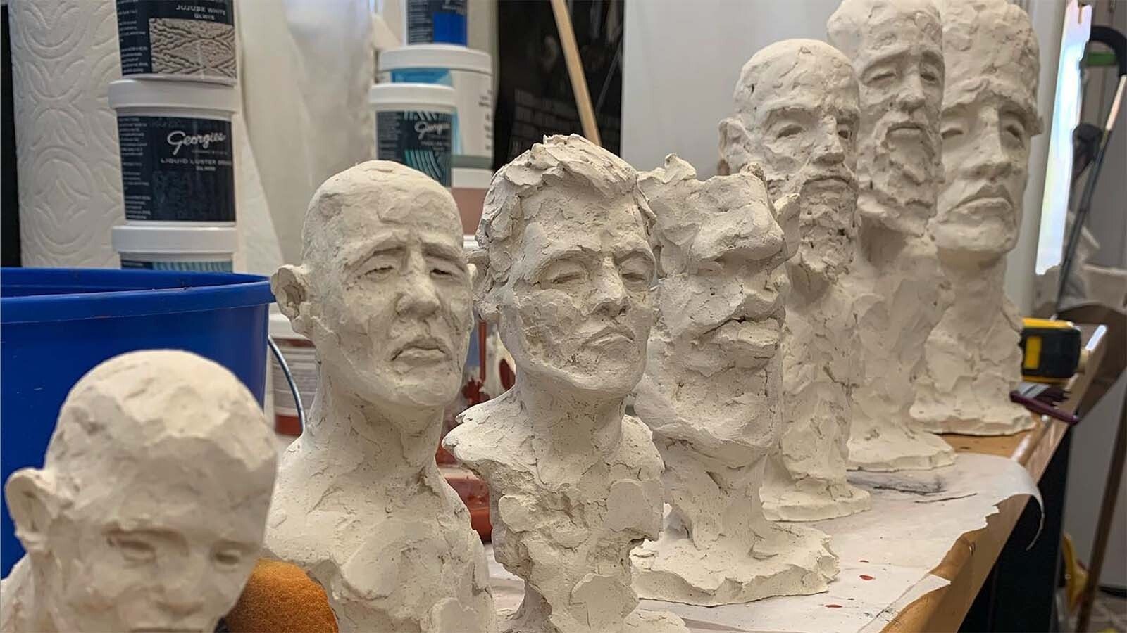 A recent transplant from Oregon to Casper, sculptor Toby Wayne Larson uses textured clay to shape his works, then finishes them in the open flames of a backyard fire.