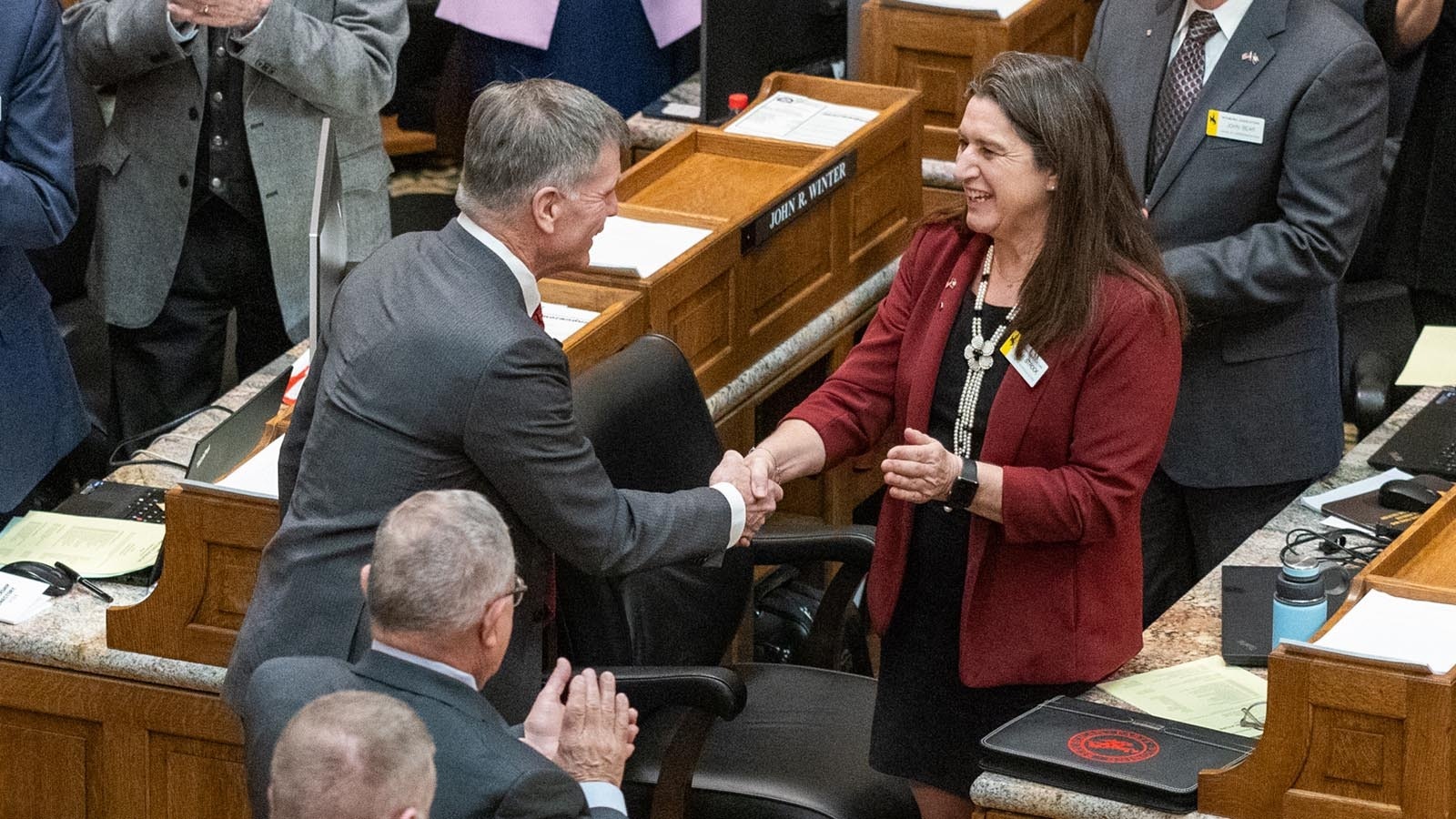 State Rep. Tomi Strock, R-Douglas, right, is the sponsor of the "Homeschool Freedom Act" moving througn the Wyoming Legislature.