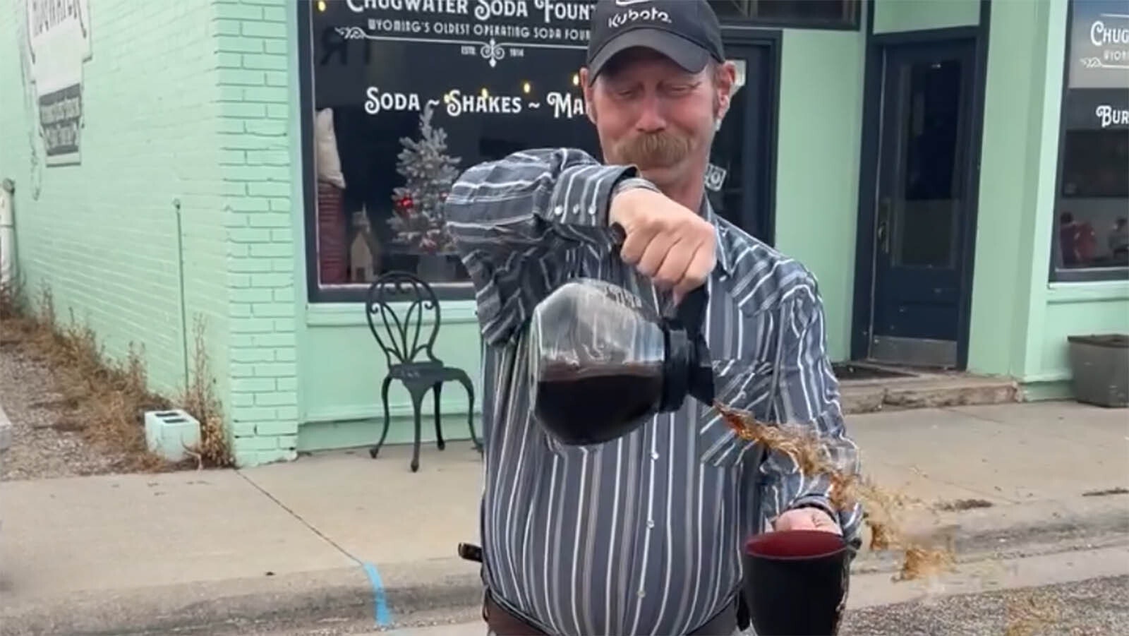 Wyoming’s infamous winter winds were in full force this week, leaving dozens of blown-over semitrailers littered across the state’s highways. Just off I-25 in Chugwater, it was even too windy to pour a cup of coffee.