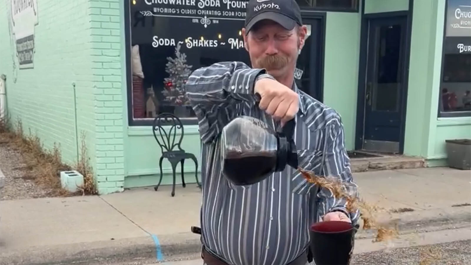 Wyoming’s infamous winter winds were in full force this week, leaving dozens of blown-over semitrailers littered across the state’s highways. Just off I-25 in Chugwater, it was even too windy to pour a cup of coffee.