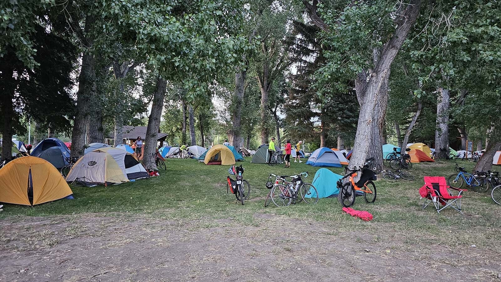 Right after hosting the International Climbers' Festival, Lander hosted yet another tent city — the Tour de Wyoming, which had about 250 riders. After Lander the group heads to Dubois.