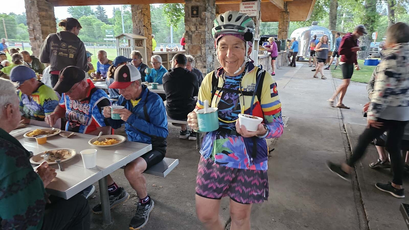 Rider No. 250 on the Tour de Wyoming was Carol Tremble, from South Hero, Vermont. She was wearing a big smile and ready to ride to Sinks Canyon on Tuesday.