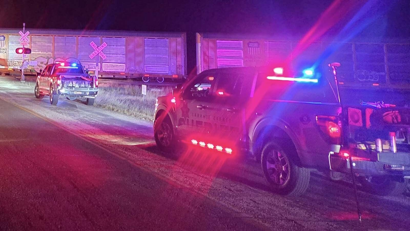One person is dead after a pickup hit a train Friday night on County Road 154 north of Interstate 80 east of Cheyenne. A local resident who captured video at the scene describes it as “a pretty bad deal.”