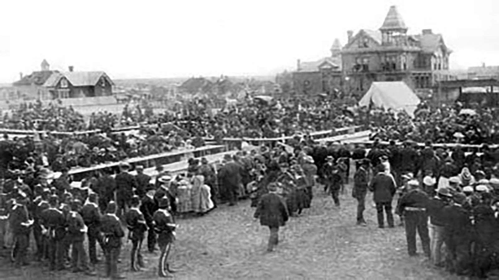 This is the scene in 1890 that studio owner Charles Kirkland captured at the Capitol Cornerstone Ceremony in Cheyenne upon statehood.