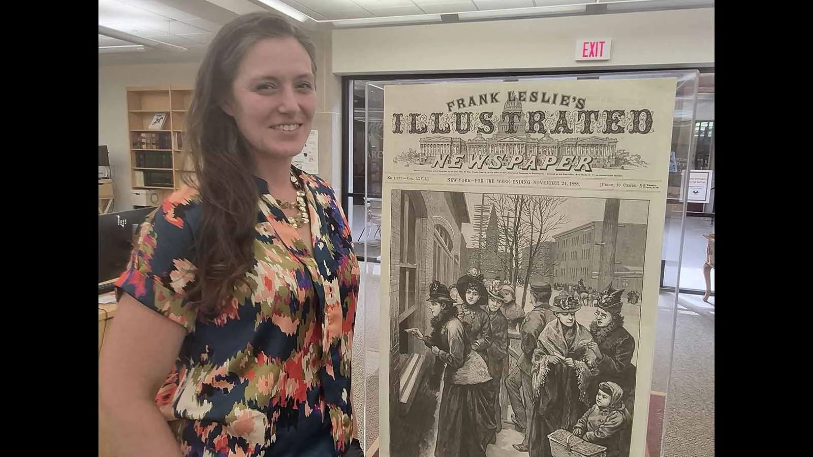 A New York City publication, Frank Leslie’s Illustrated Newspaper, had a front page engraving featuring Wyoming women voting that was inspired by a photograph taken by Cheyenne’s Charles Kirkland. Suzi Taylor of the Wyoming State Archives says the photo has never been located.