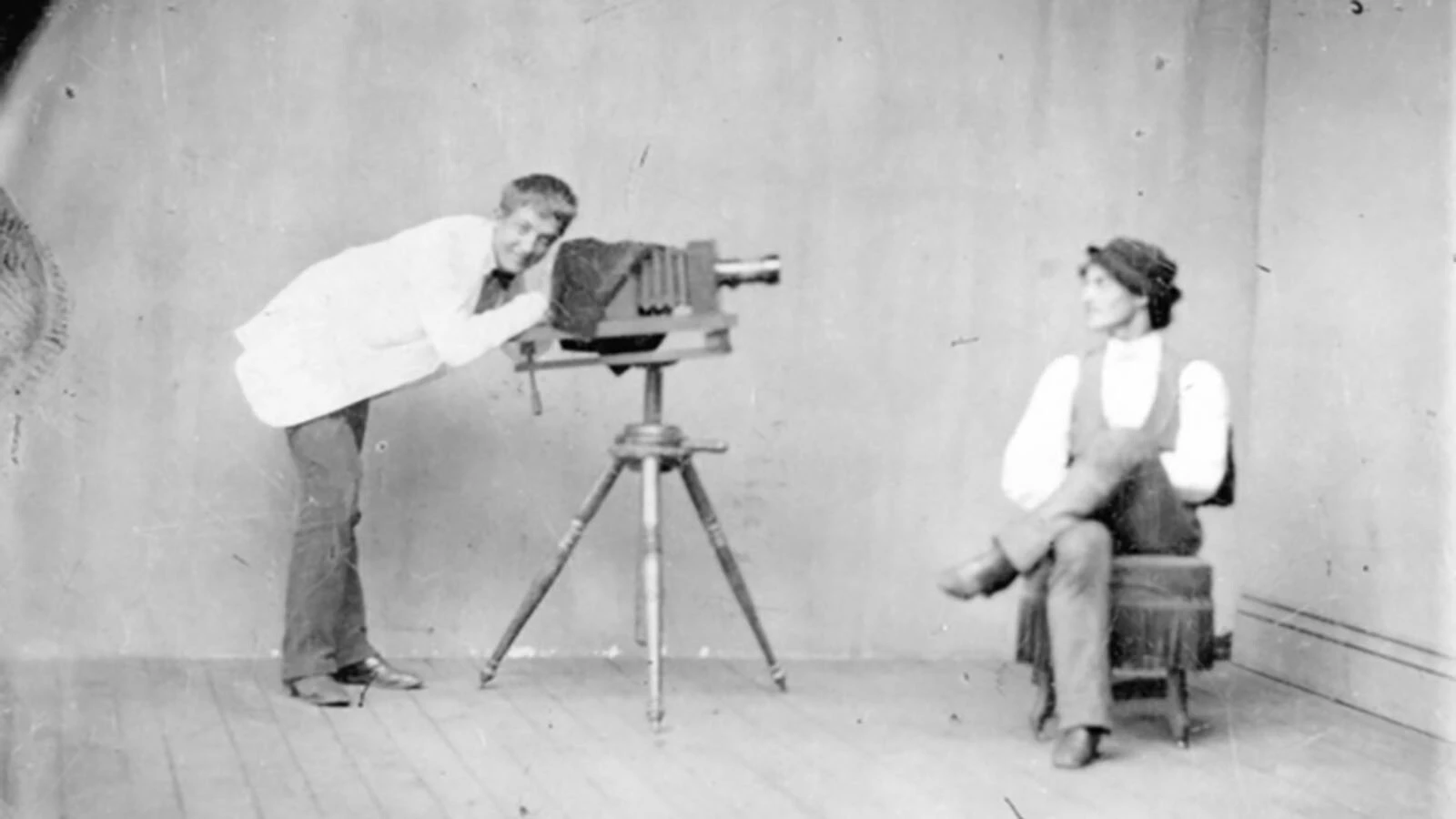 An unknown photographer takes a picture of Charles Kirkland, owner of Cheyenne's Kirkland Studios.