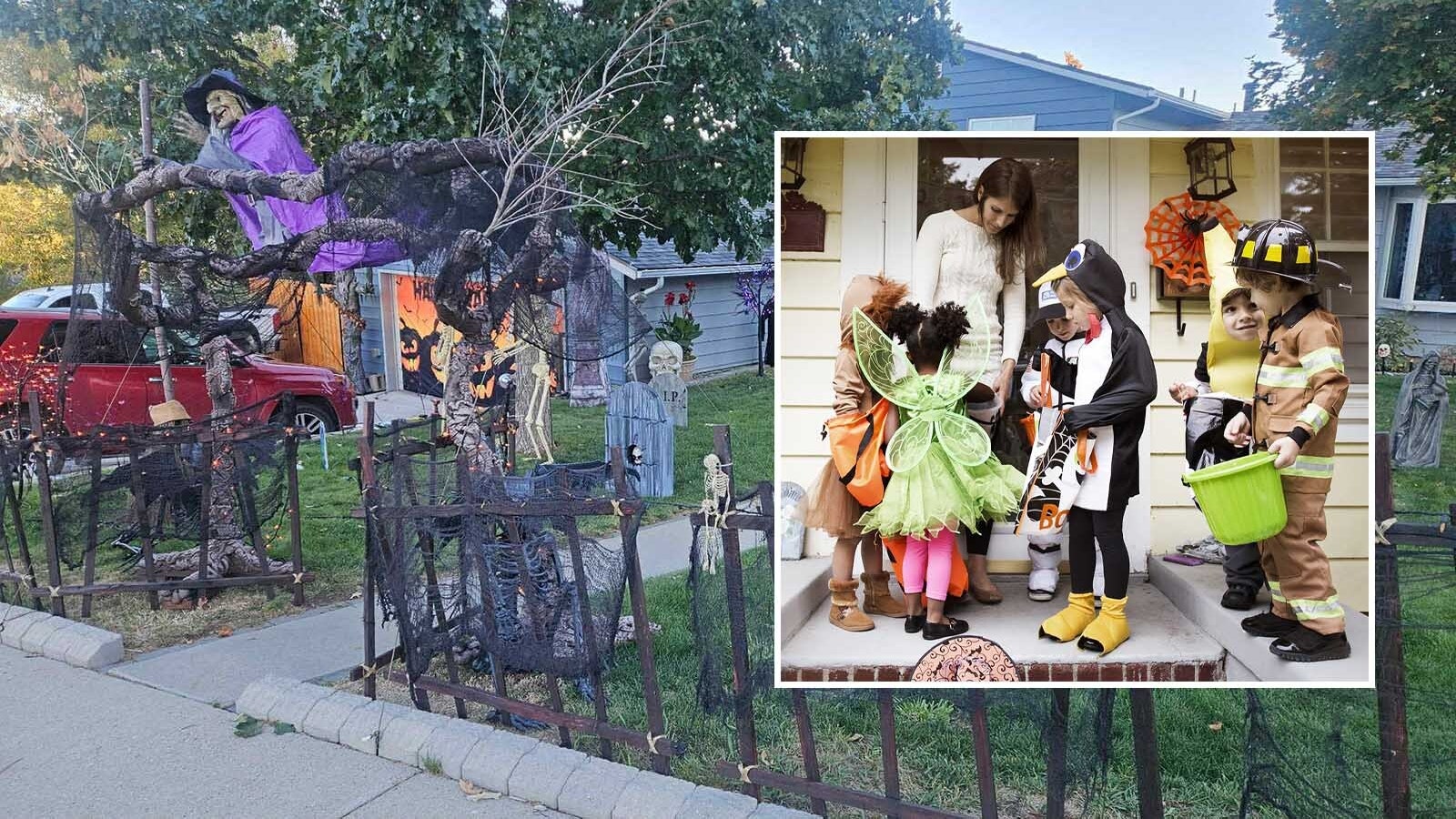 A Halloween display in Thermopolis. Trick-or-treaters approaching this home won't have to be scared of the weather, as the forecast for Halloween calls for above-average but still chilly temperatures that evening.