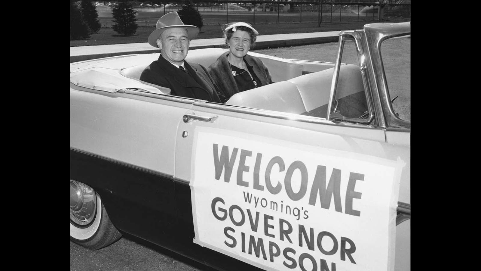 Gov. Milward Simpson, shown here with his wife Lorna, commuted two death sentences for Tricky Riggle. He lost his bid for reelection, which many have said was because of his saving Riggle from the gas chamber.