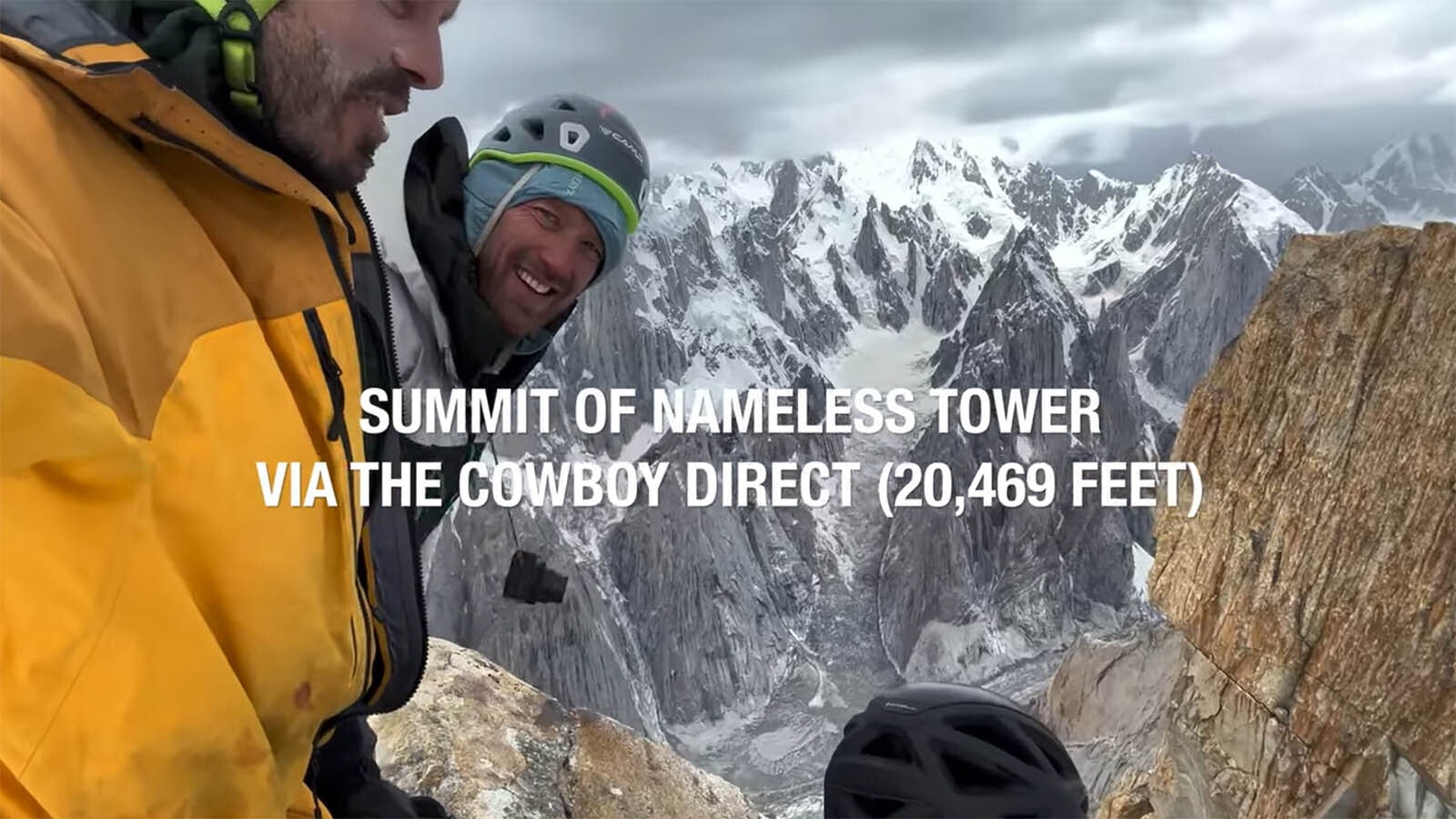 Jesse Huey, Matt Segal and Jordan Cannon were emotional when they finally reached the summit of the Cowboy Direct route.