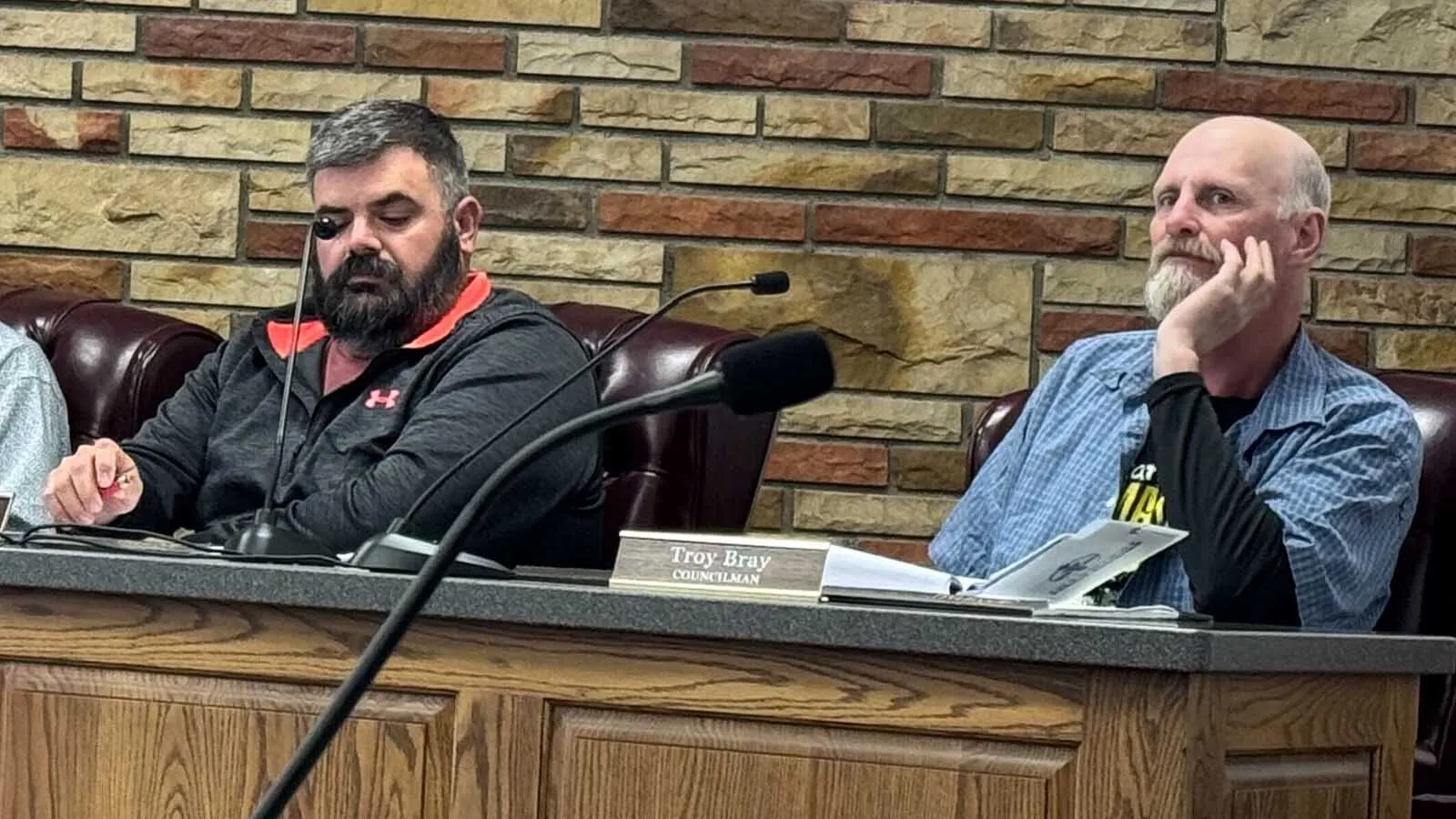 The Powell City Council on Monday condemned Councilman Troy Bray's (right) comment about “hanging judges” in response to a judge halting an abortion ban. It hasn’t been "the greatest look for the town of Powell,” says Mayor John Wetzel.