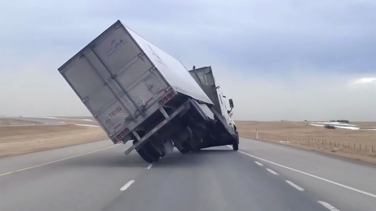 Truck blows over 12 8 23