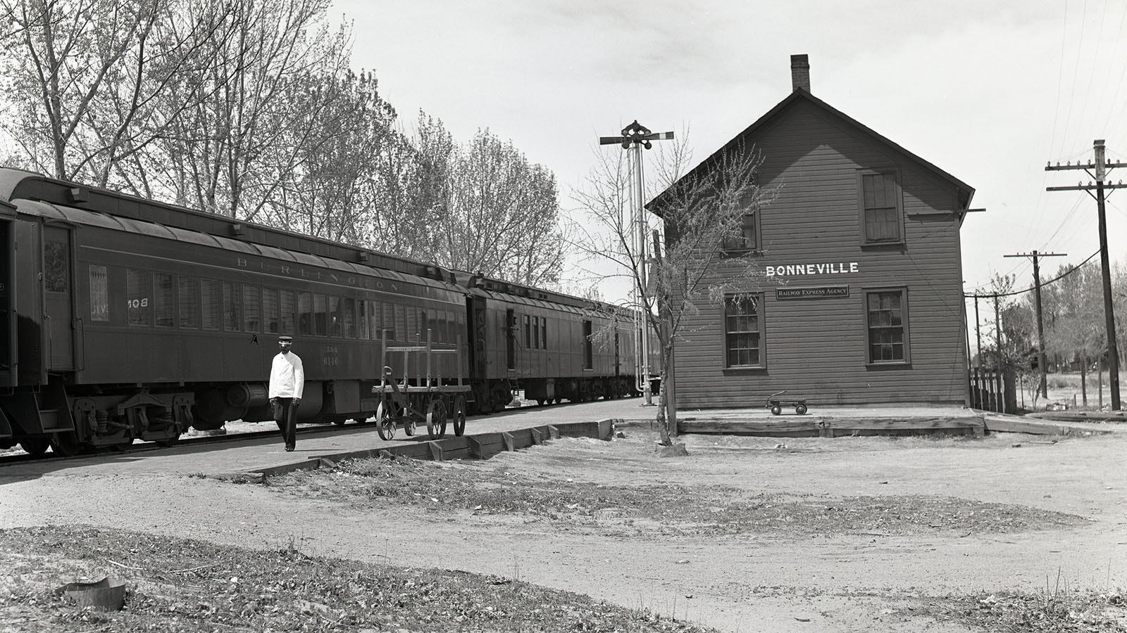 The train station at Bonneville, Wyoming.