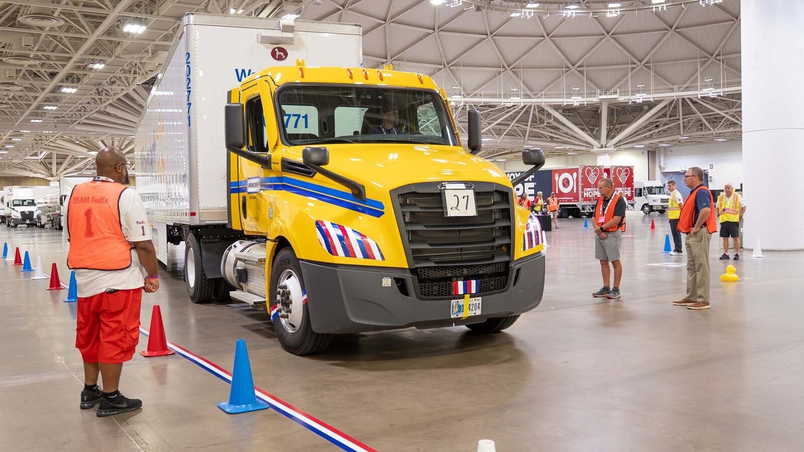 Only the best from each state compete at the National Truck Driving and Step Van Driving Championships and the winner is proclaimed the Grand Champion trucker. To qualify, competitors must have one year accident free and win at their state level.